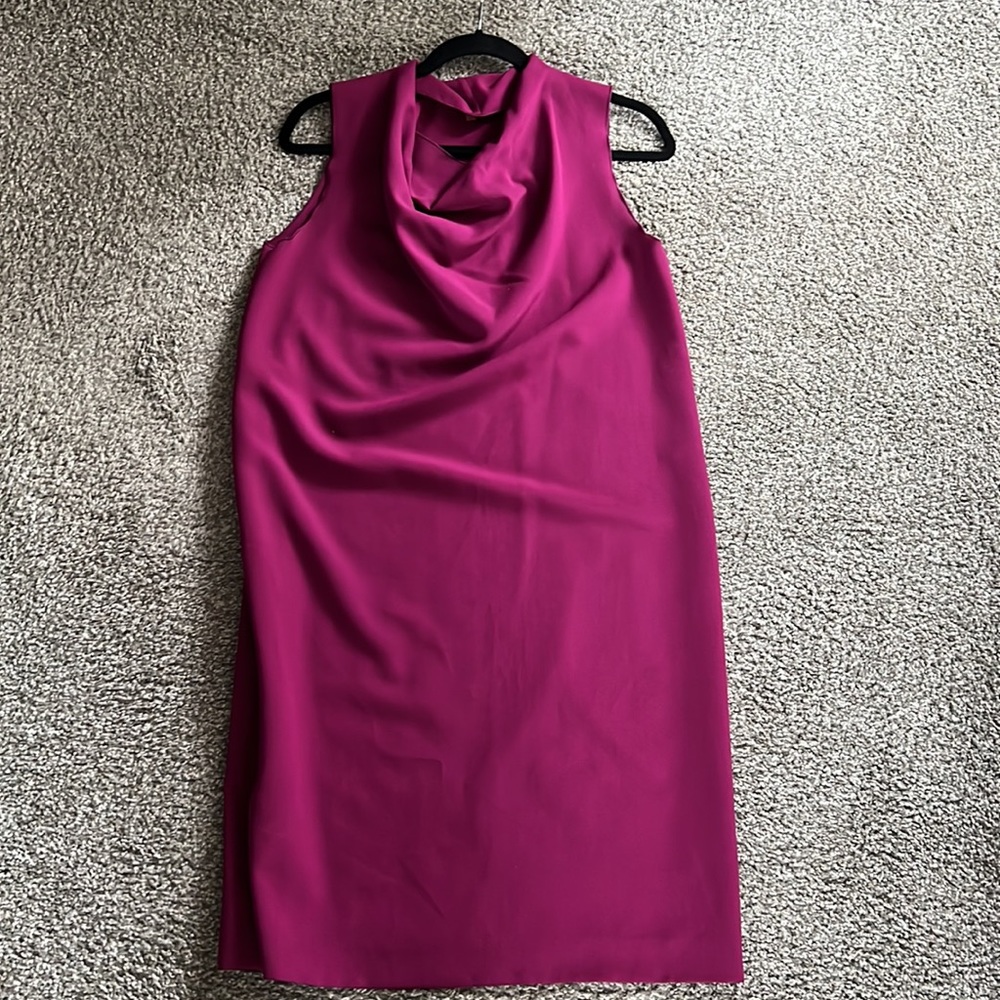 EUC Anne Klein size S magenta cowl neck dress - Picture 6 of 10